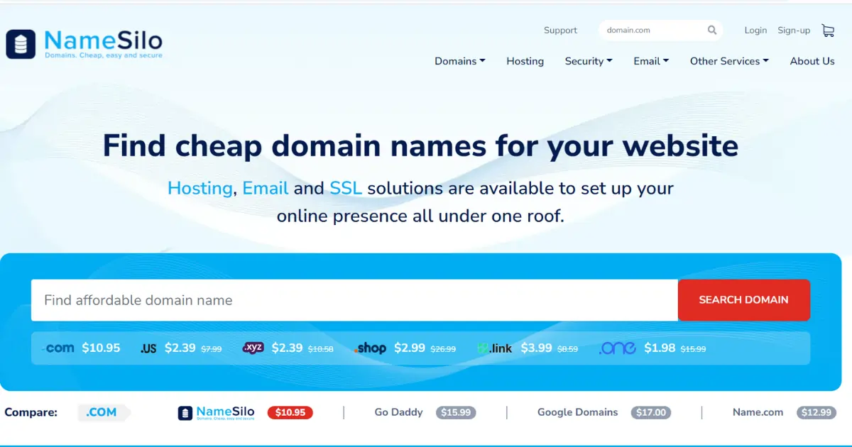 Namesilo is provide cheapest domain. Best cheap domain